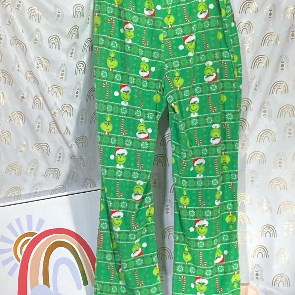 Green Kids Pajamas with Holiday Print